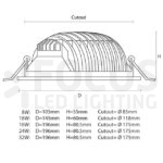 Prof. led downlight 16W Ø145mm - Afbeelding 3