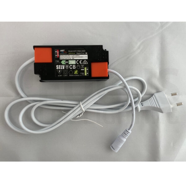 AGT LED Driver 38W 900mA(CC) 30-42V 220-240V~ Flash free incl. 1,5m EU plug and connector - AGT-I786A-0900