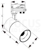 Black 3CCT TRIAC-dim led tracklight 3-phase 10/20/30W CRI>80 - Afbeelding 4
