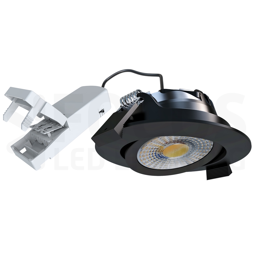 FL51106-met-doorlusbox Led spot 3CCT 2700/3000/4000K TRIAC-DIM 6W CRI>90 IP44 zwart - Afbeelding 3